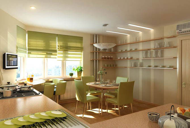 дизайн однокомнатной квартире для кухни